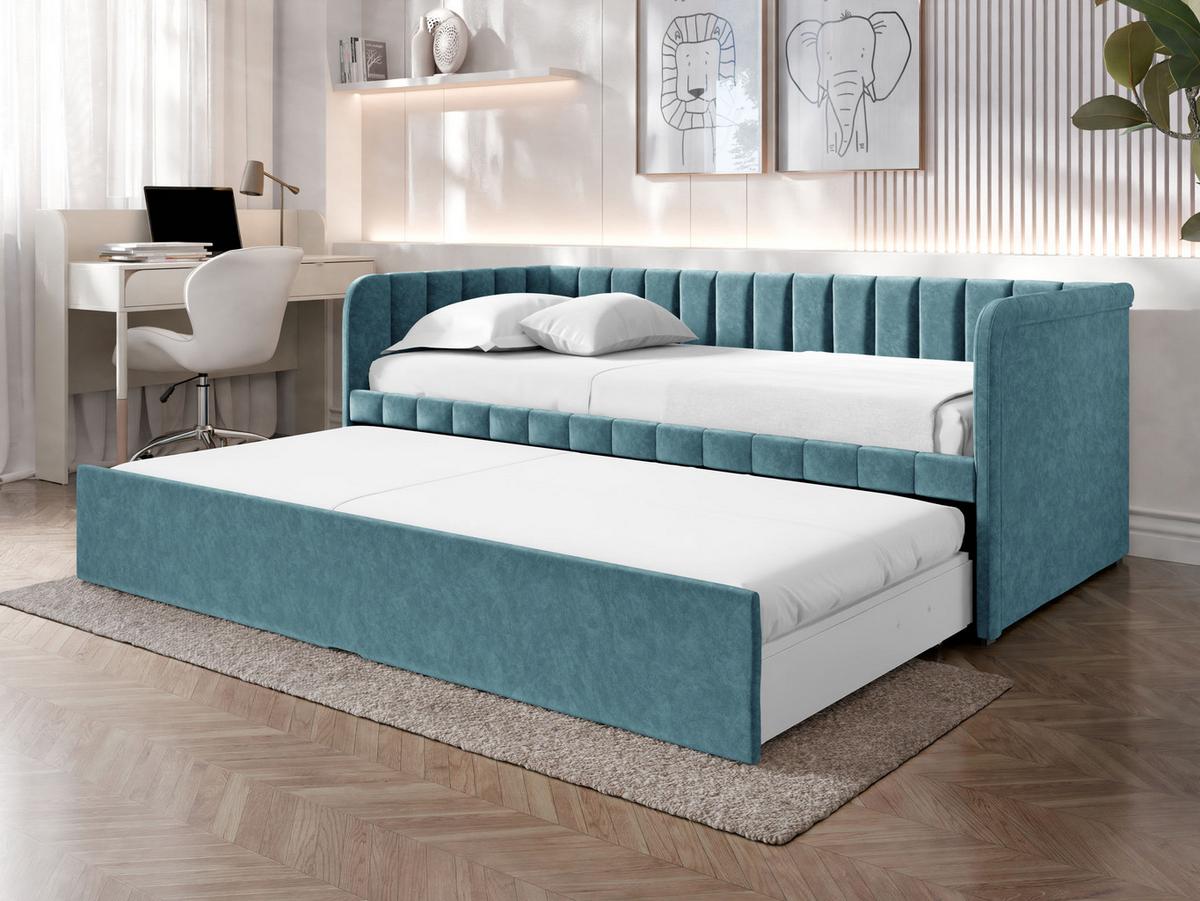 JUGENDBETT Nube - Blaugrau/Schwarz, Holz/Kunststoff (90/200cm) - MIRJAN24