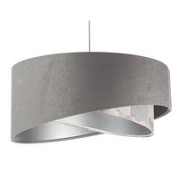 HÄNGELEUCHTE Grau 50/23 cm - Silberfarben, Kunststoff (50/1.3/23cm) - ONZENO