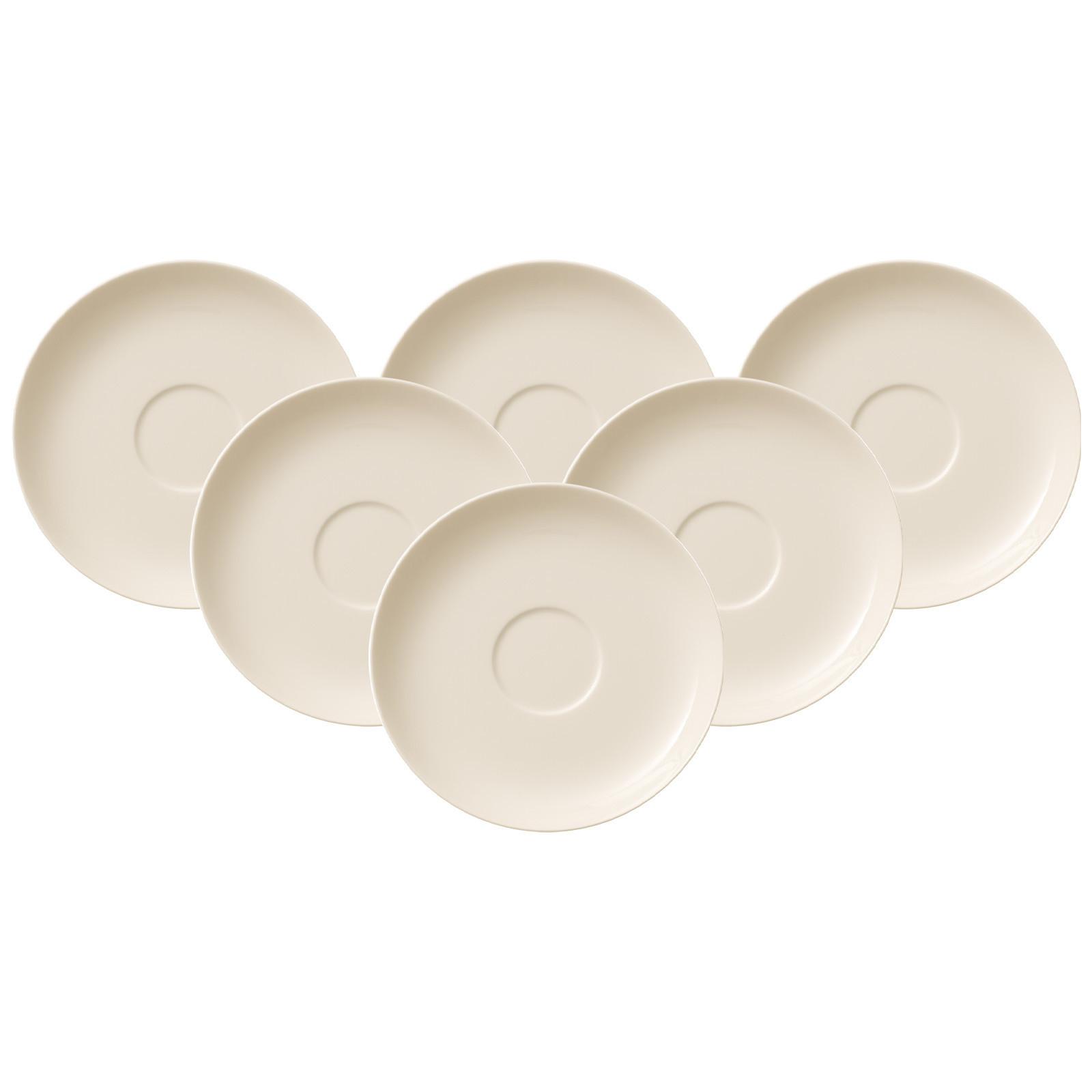 KAFFEEUNTERTASSEN For Me weiß ø 14,8 cm 6er Set - Weiß, Keramik (14.8cm) - Villeroy & Boch