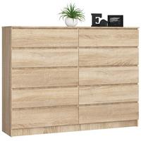 KOMMODE Eiche Sonoma 121/160/40 - Sonoma Eiche, Holzwerkstoff (160/121/40cm) - RAUMHIRSCH FURNITURE