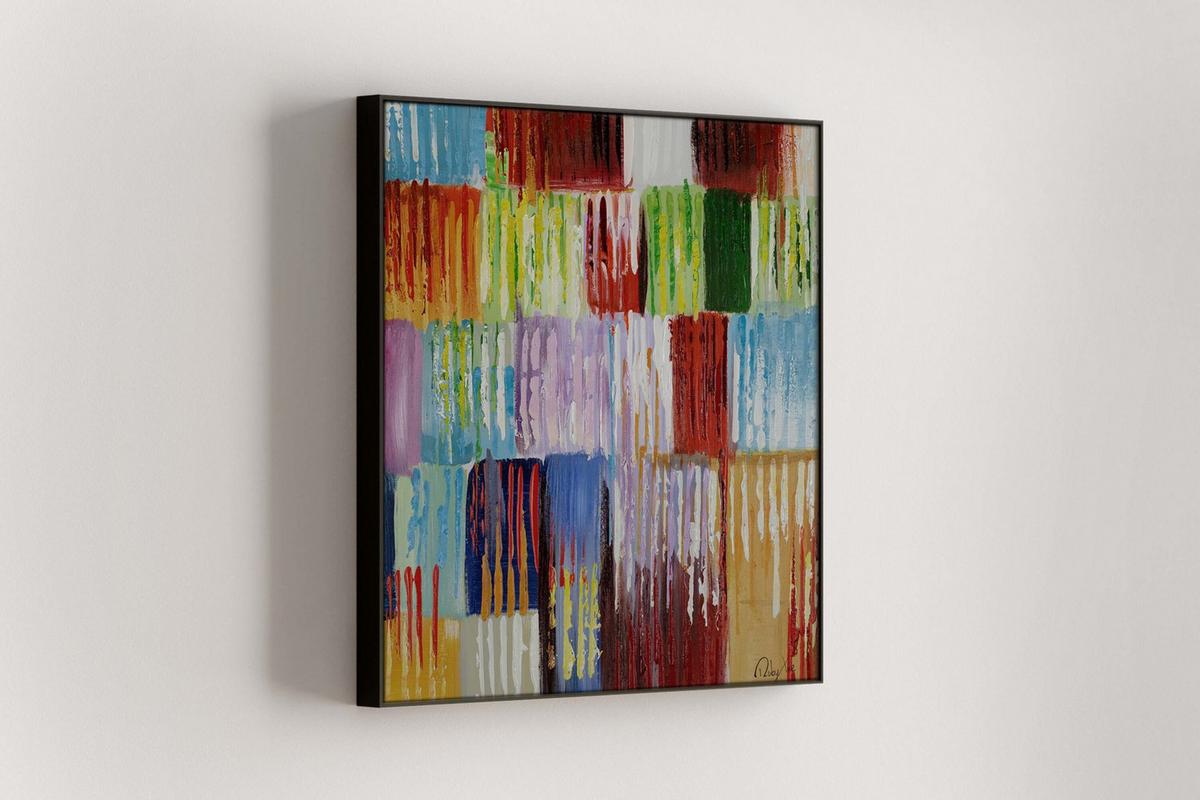 ACRYLBILD HANDGEMALT 60/60 cm - Multicolor, Holz/Textil (60/60cm) - KUNSTLOFT