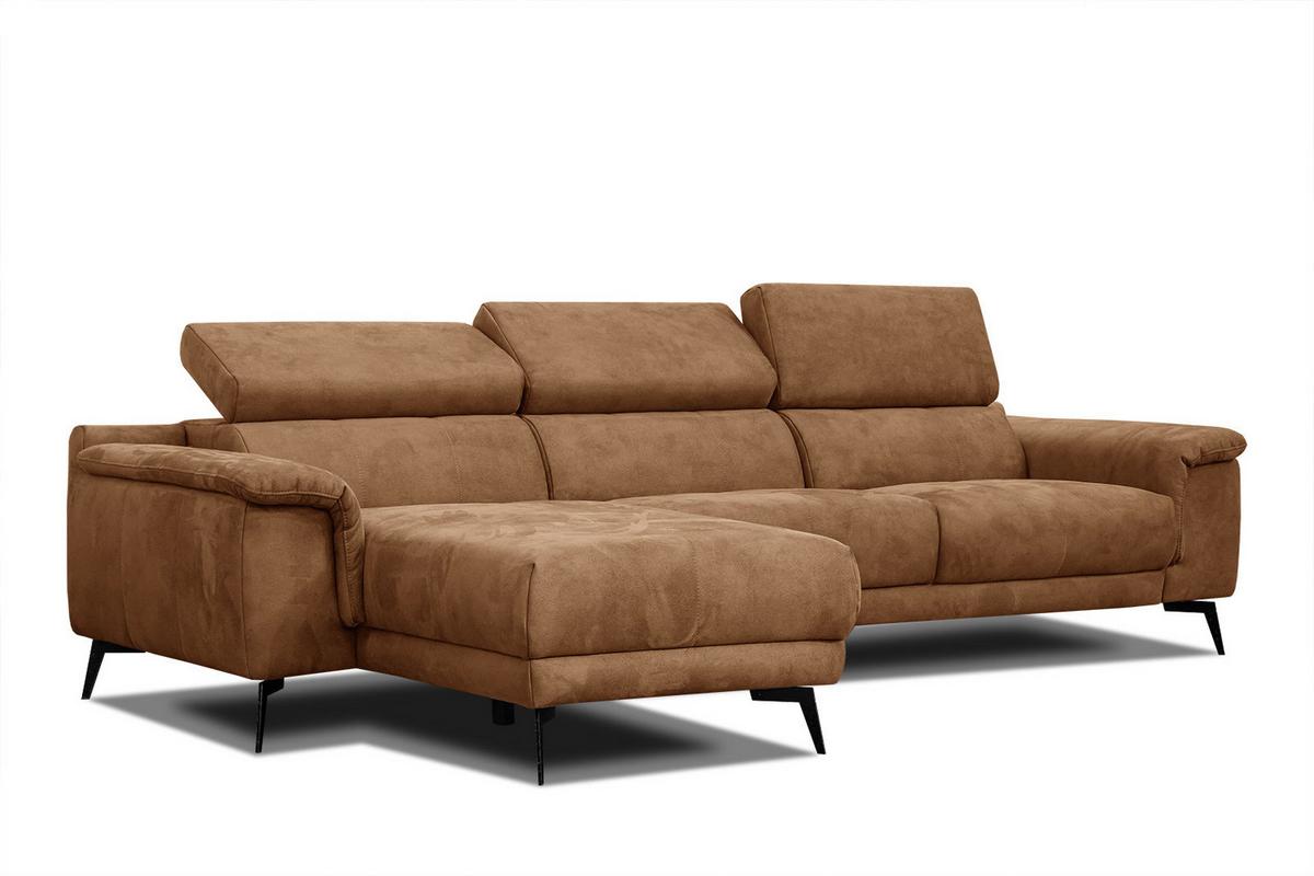 ECKSOFA FIERO 4-Sitzer, braun - Schwarz/Braun, Holzwerkstoff/Textil (158/269cm) - Wozimo