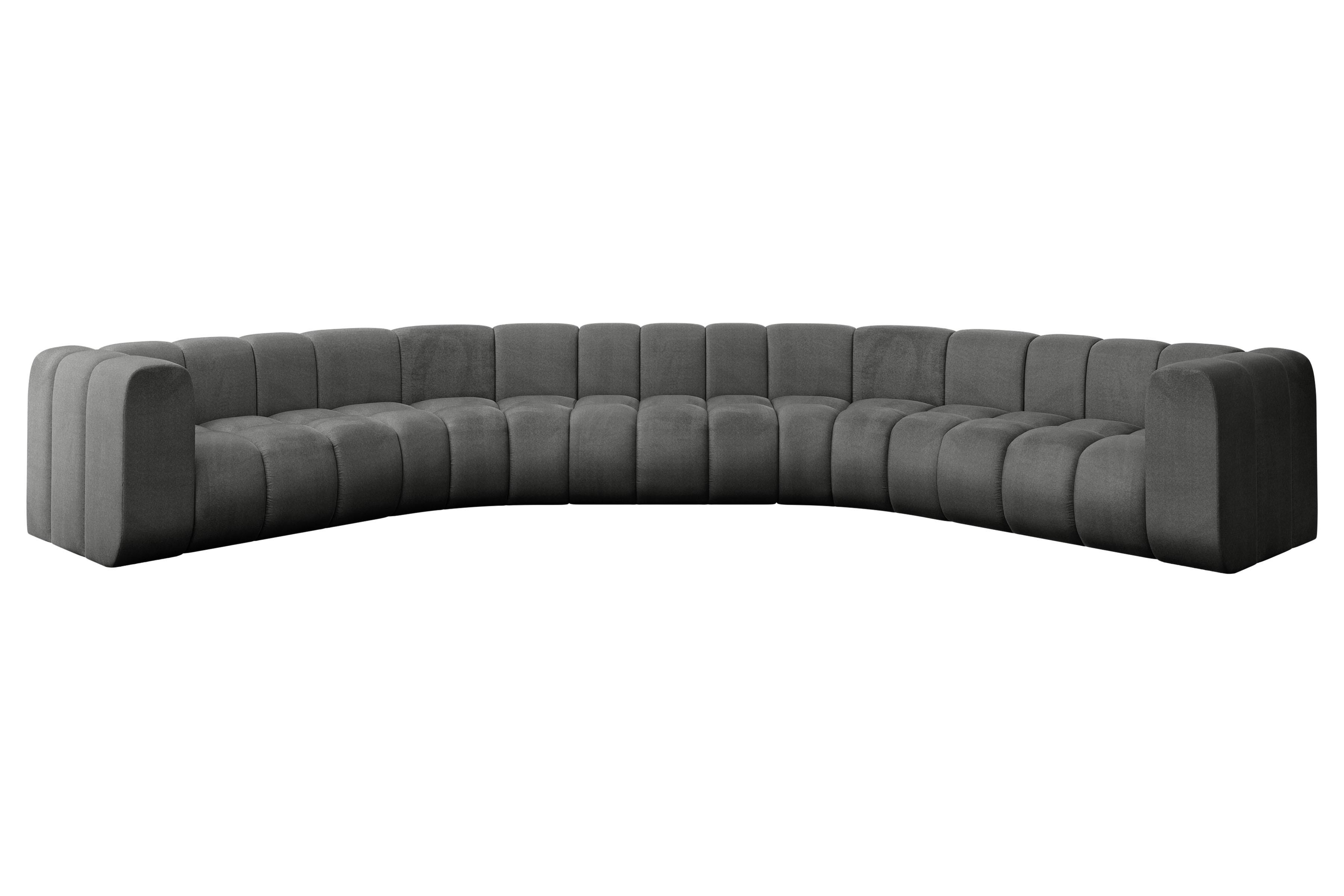 WOHNLANDSCHAFT modulares Sofa Lazro-U1 - 373x373x70 cm Dunkelgrau - Dunkelgrau, Holzwerkstoff/Textil (373/70/373cm) - ALTDECOR