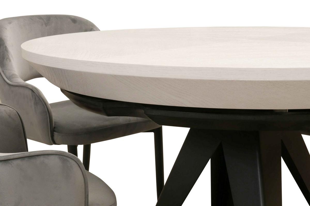 ESSTISCH GLOBO Ausziehbar 120 - 220 / 120 x 76 cm - Schwarz/Weiß, Holz (120/120/76cm) - MASSENO