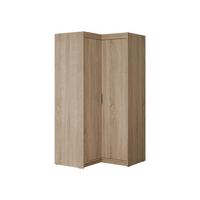 ECKKLEIDERSCHRANK Elena 2D - Silberfarben/Sonoma Eiche, Holzwerkstoff/Kunststoff (98/191/98cm) - MIRJAN24