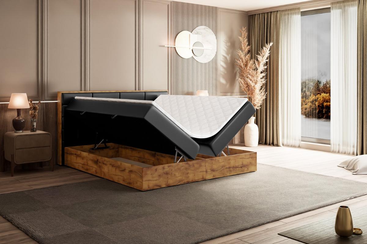 BOXBETT mit Matratze H3 und Lattenrost - LOLLI8 - 140x200 - Schwarz Hochglanz - Schwarz Hochglanz, Holzwerkstoff/Kunststoff (140/200cm) - ALTDECOR