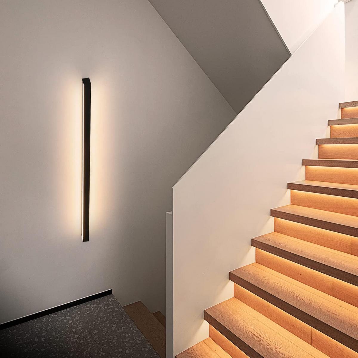 LED WANDLEUCHTE Dünthar 100/3.8/2.5 cm - Schwarz, Kunststoff/Metall (3.8/2.5/100cm) - ZMH