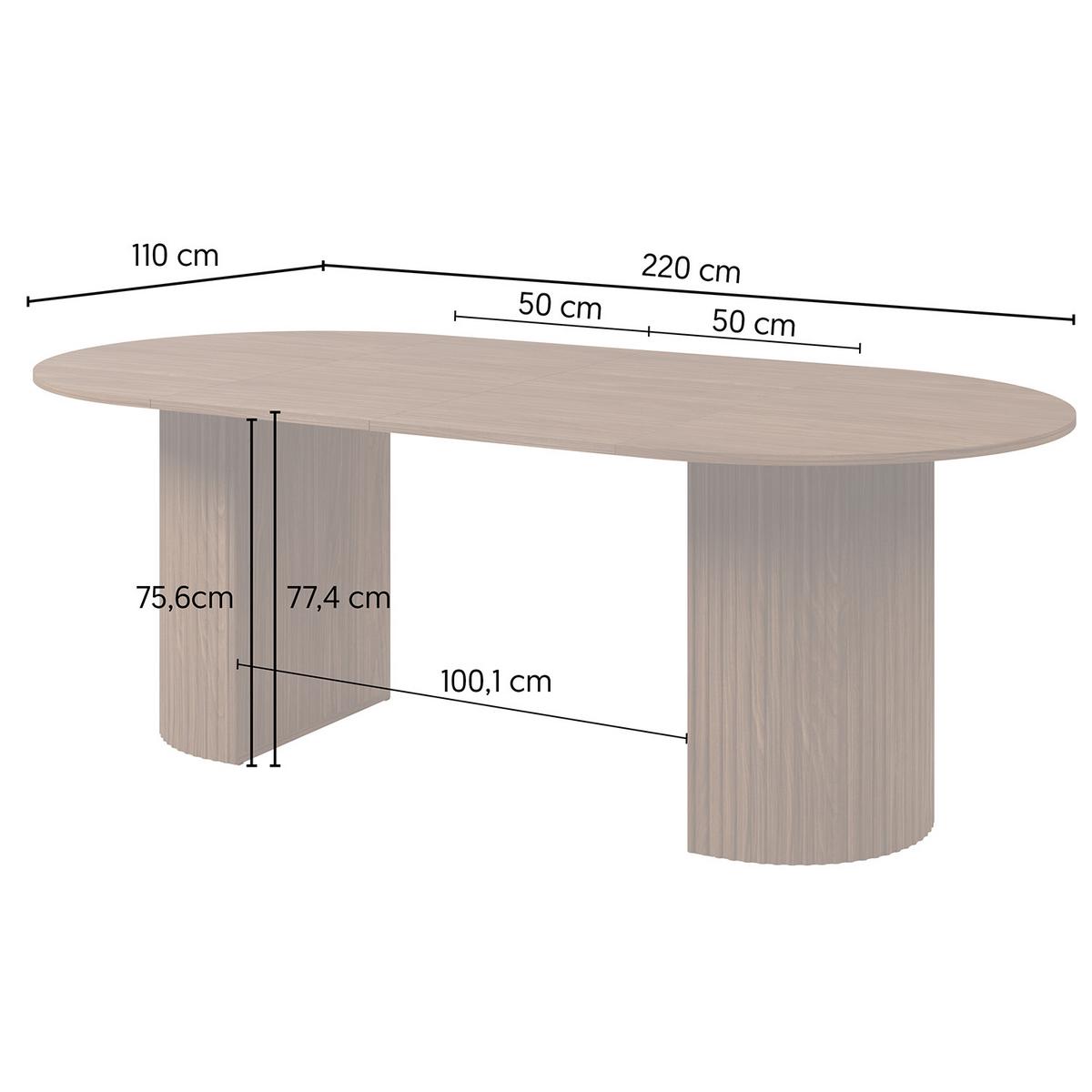 ESSTISCH Carlo, Runder ausziehbarer 120-220 cm, Walnuss - Walnussfarben, Holzwerkstoff (110/120/77cm) - Beautysofa