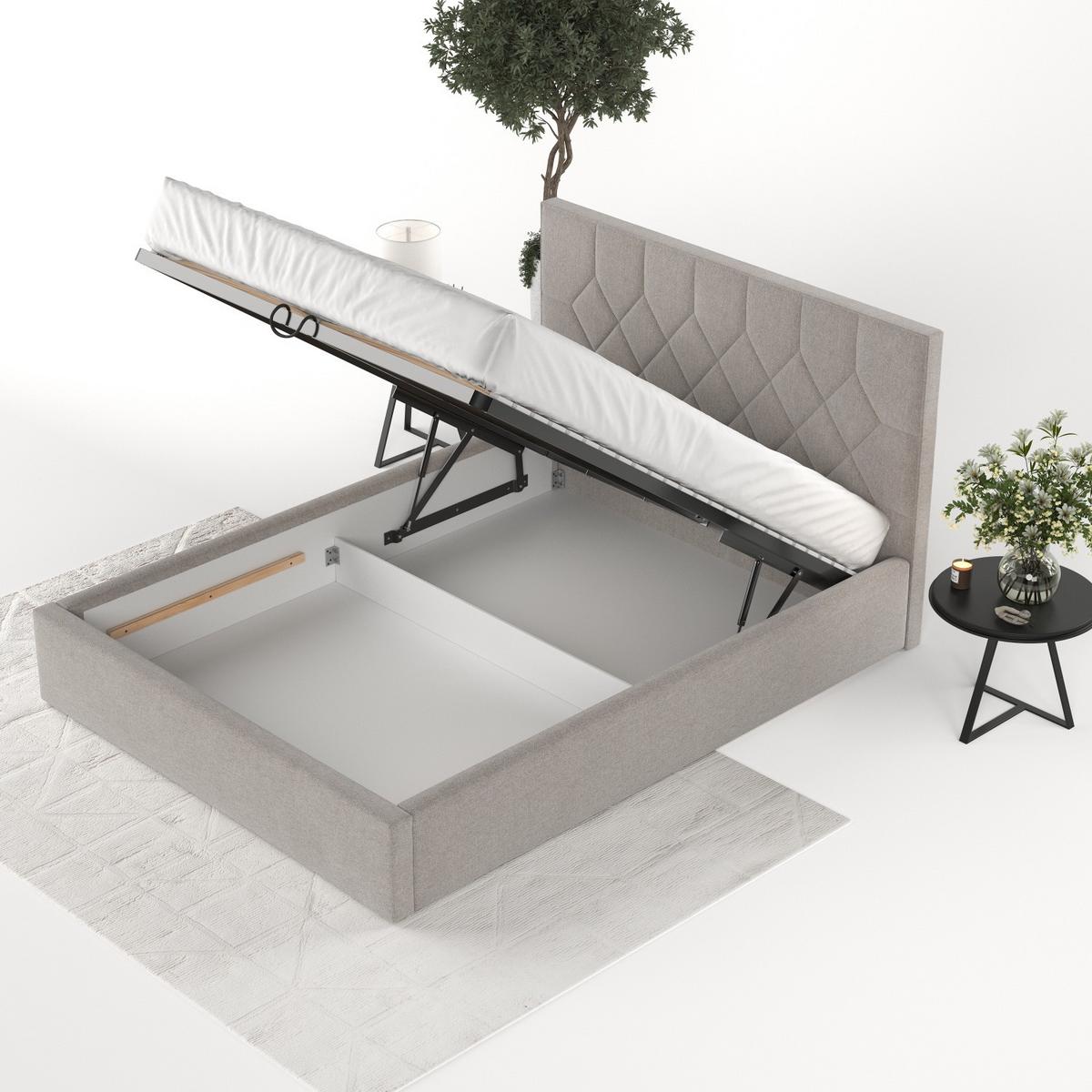 POLSTERBETT Brisa 160/200 cm Beige im Asti Stoff - Beige/Schwarz, Holz/Holzwerkstoff (160/200cm) - AltaBeds