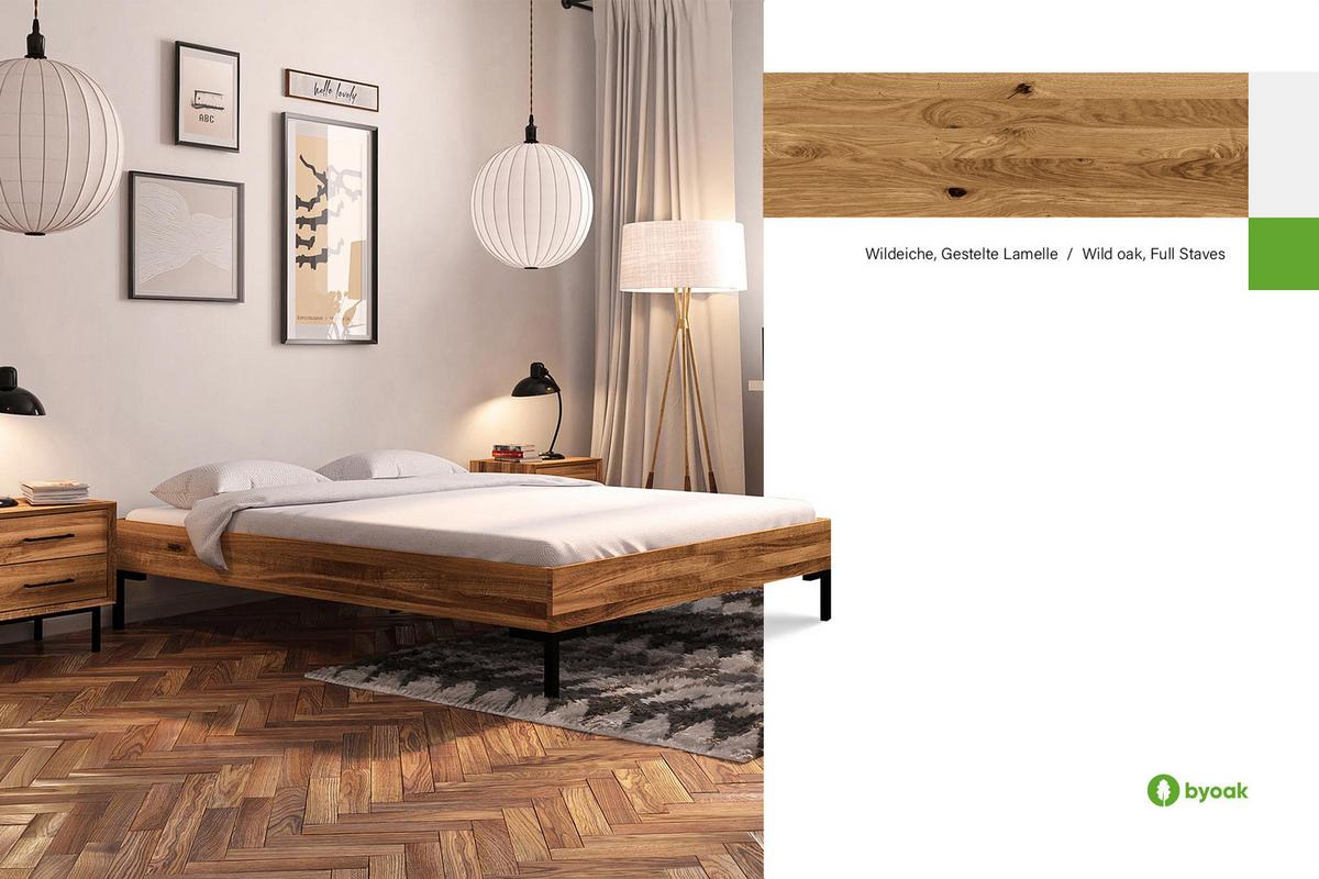 BETTGESTELL LEON 80x200 Wildeiche - Wildeiche, Holz (80/200cm) - byoak