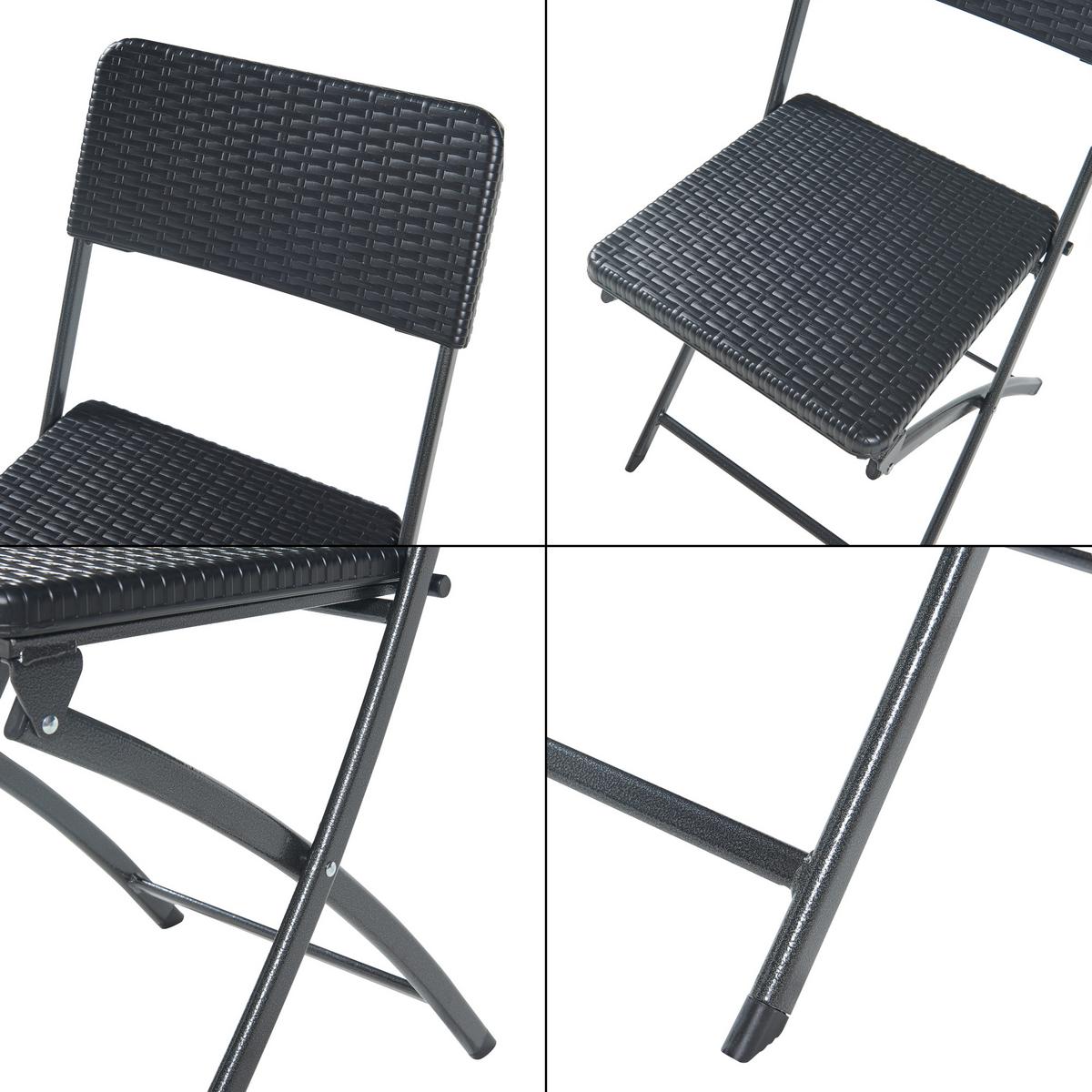 KLAPPSTUHL-SET 2 TLG. Mark - Schwarz, Kunststoff/Metall (45/81/58cm) - [en.casa]