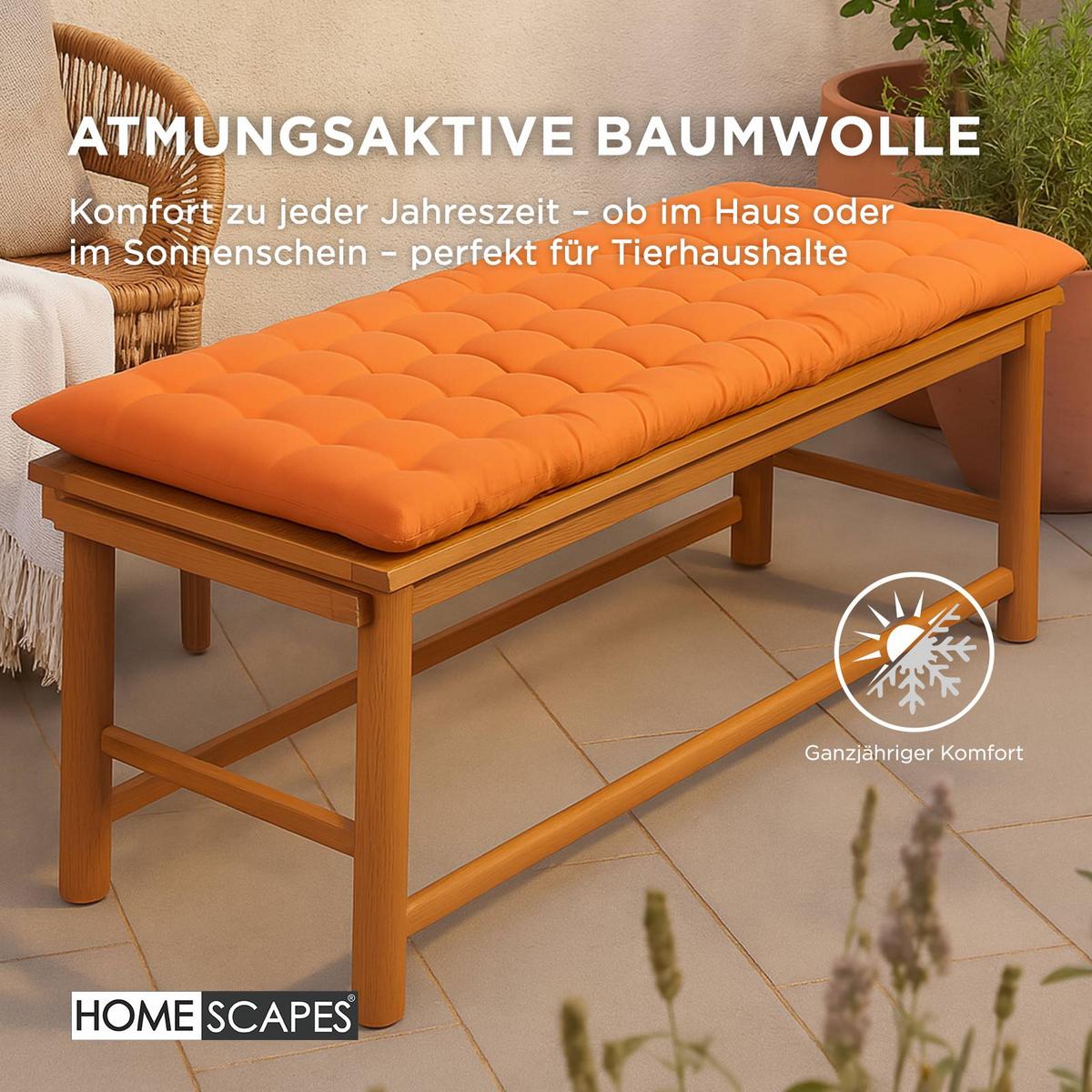 BANKAUFLAGE 3-Sitzer orange 143/48/5 cm - Orange, Textil (143/48/5cm) - Homescapes