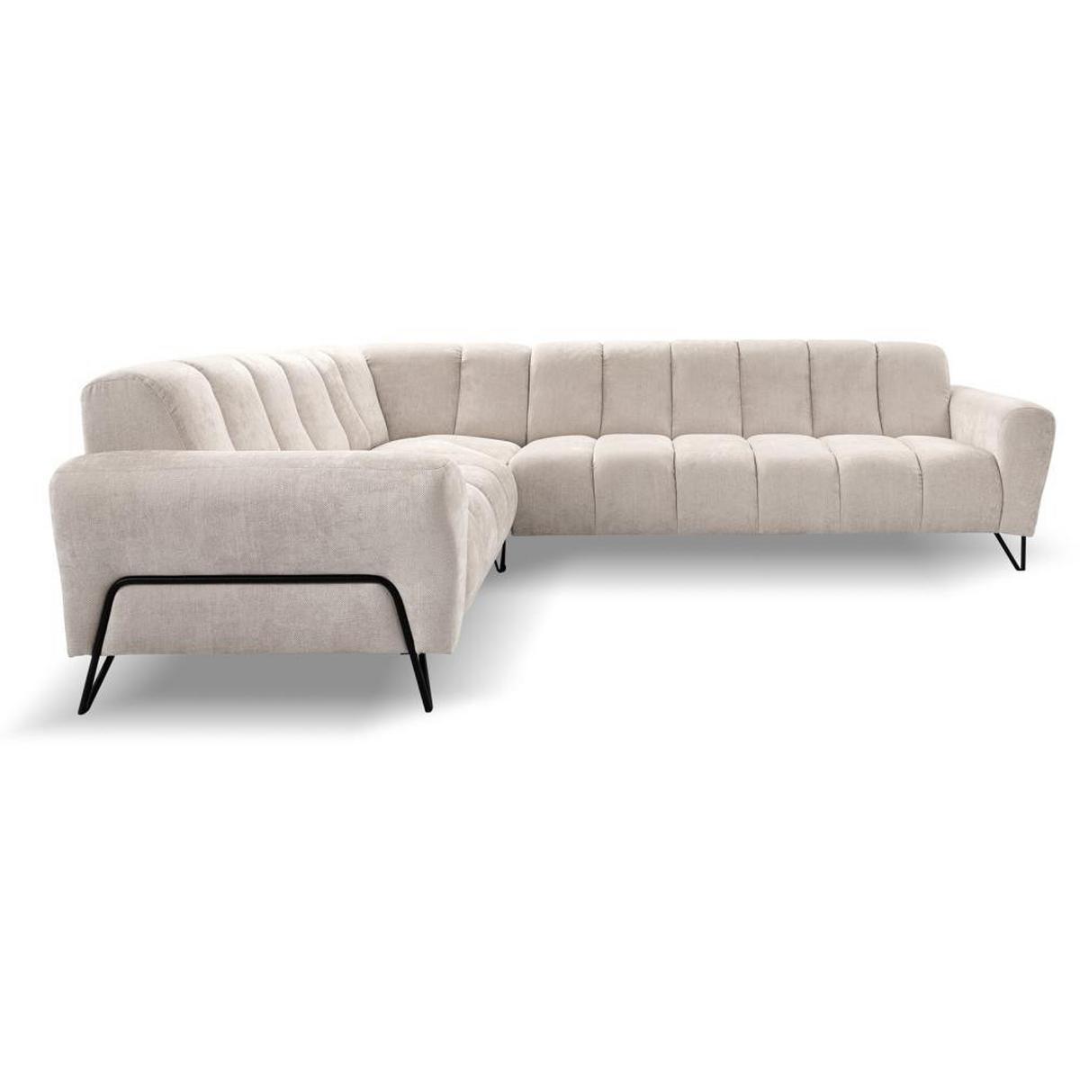 ECKSOFA Volare ohne Schlaffunktion beige rechts - Beige/Schwarz, Textil/Metall (295/235cm) - Beautysofa