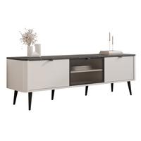 TV-LOWBOARD NAVANI stehend, 160 cm Kaschmir/Grau - Schwarz/Grau, Holzwerkstoff/Metall (160/52/40cm) - Idohome