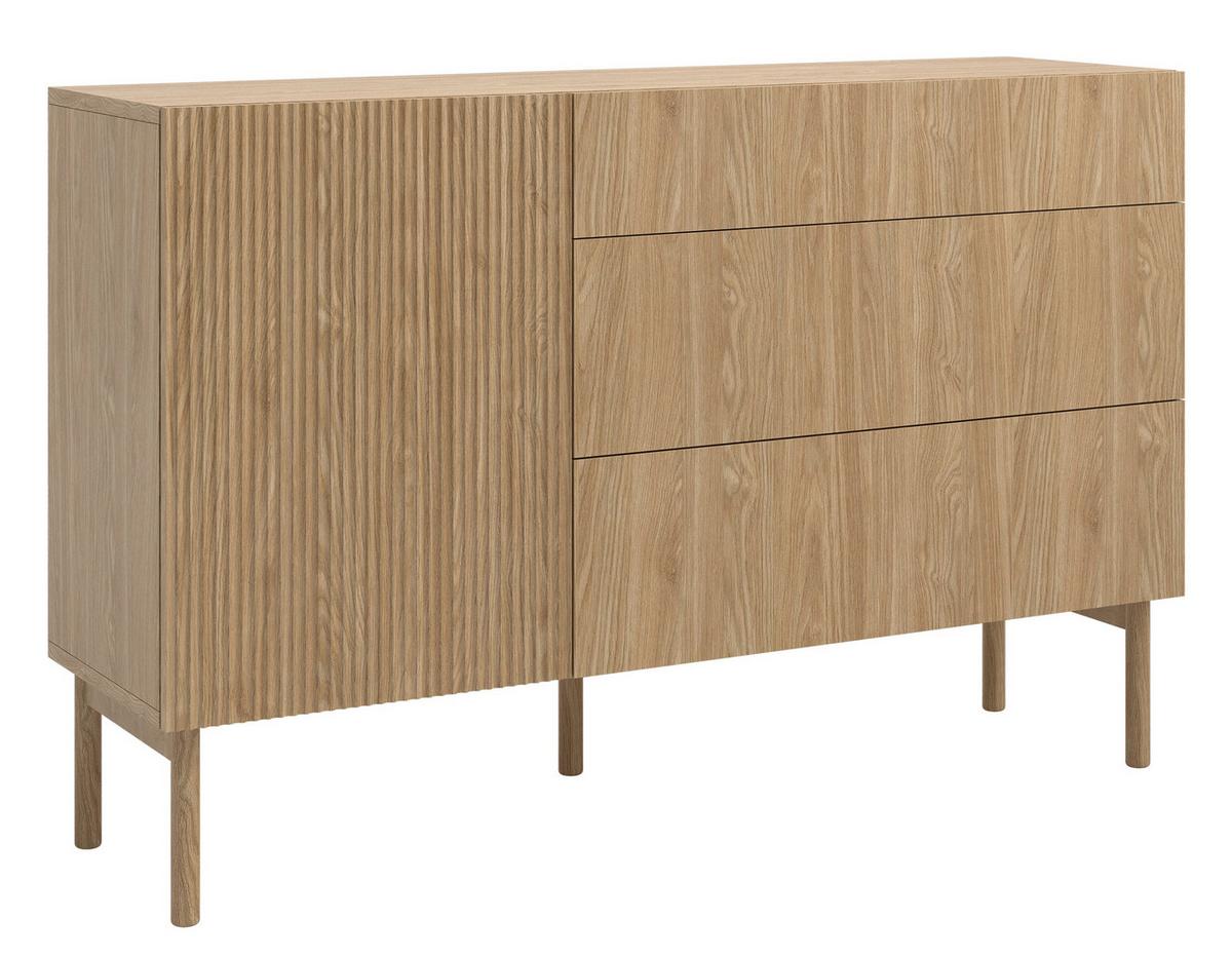 SIDEBOARD Nolie Eichenholzoptik mit 3 Schubladen 140 cm - Eichefarben, Holz/Holzwerkstoff (140/90.6/38cm) - Selsey
