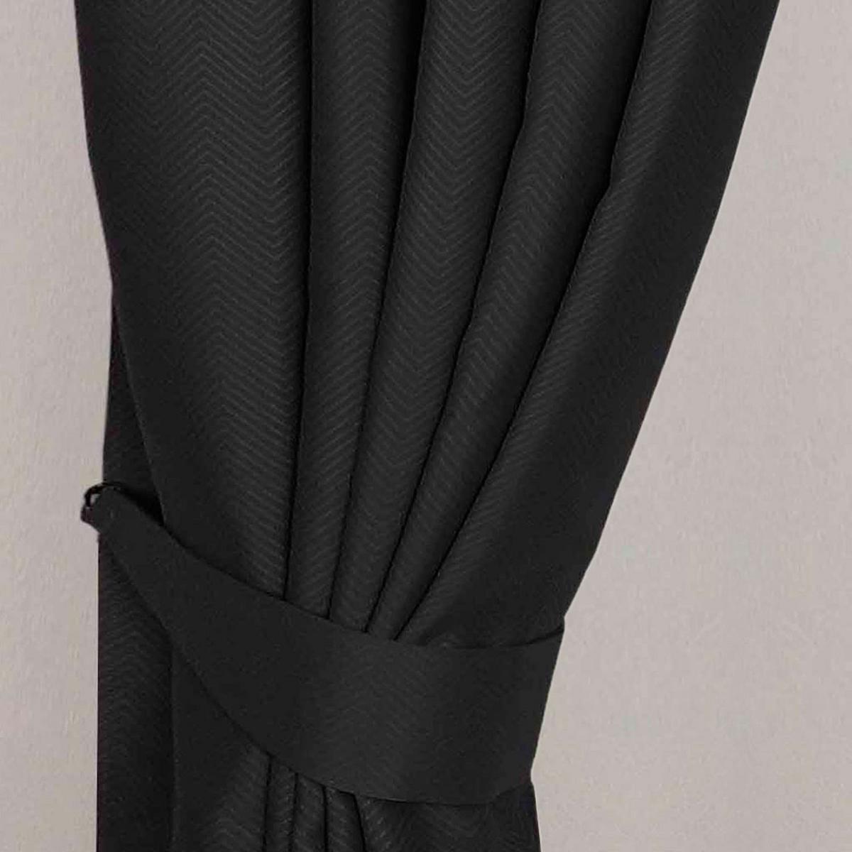 RAFFHALTER Fischgrät 2er-Set - Schwarz, Textil (13/66cm) - Homescapes