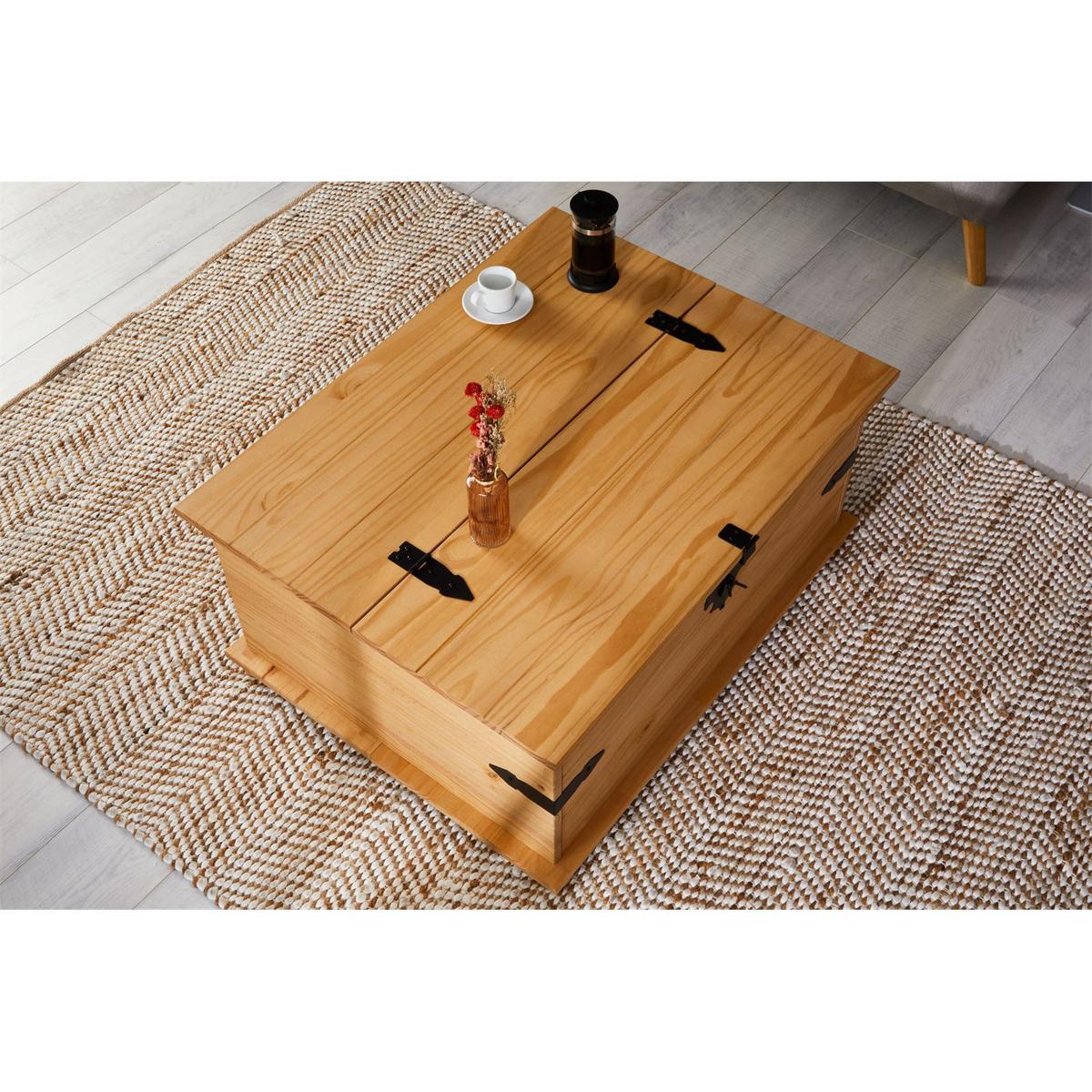 MEXICO MÖBEL TRUHENTISCH TEQUILA gebeizt/gewachst - Kieferfarben, Holz (72/92/44cm) - IDIMEX