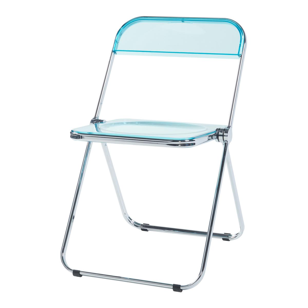 KLAPPSTUHL-SET Pornainen 2 TLG. - Hellblau, Kunststoff/Metall (46/74/47cm) - [en.casa]