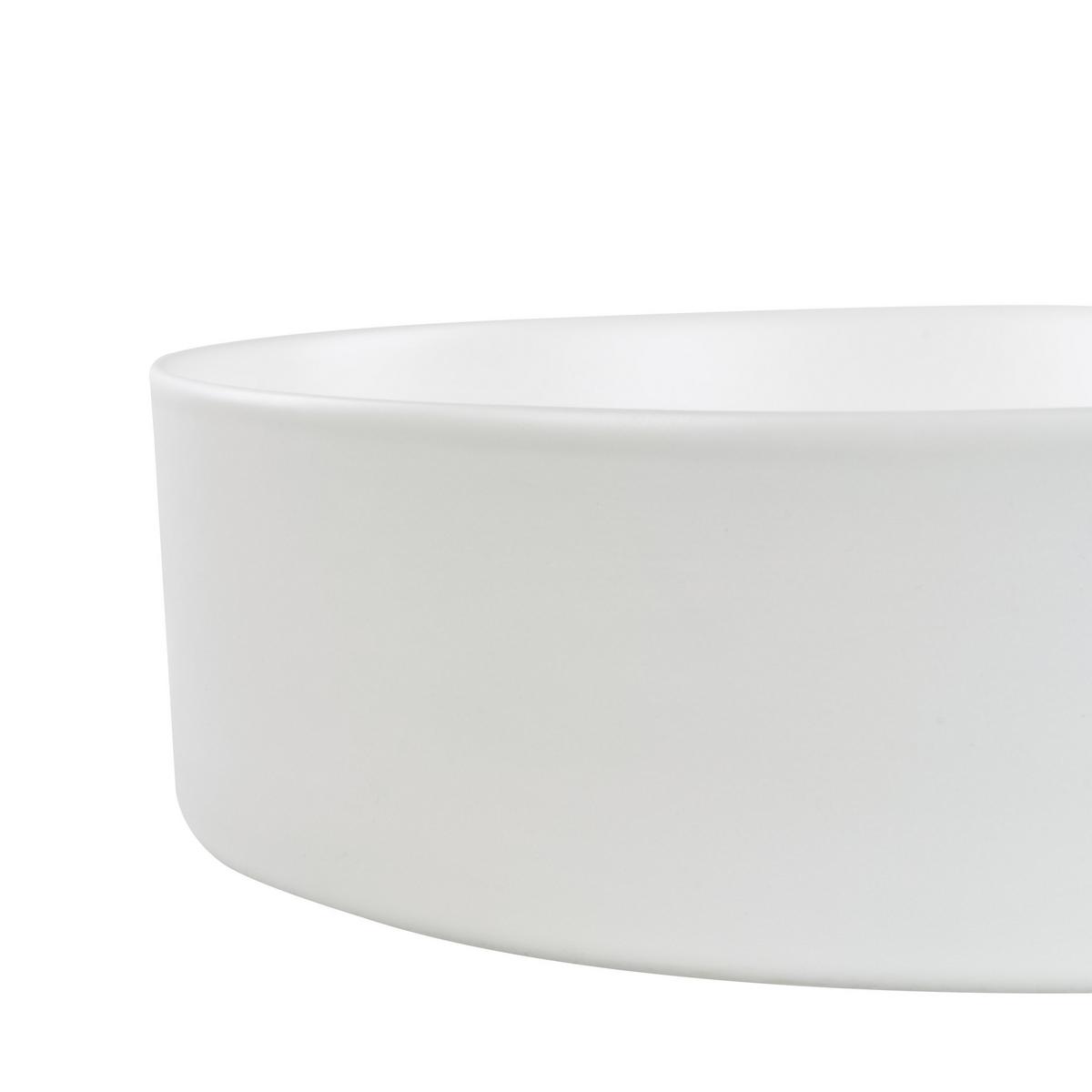 AUFSATZWASCHBECKEN 40 cm Cremeweiß Tebar - Creme, Keramik (40/12/40cm) - Beliani