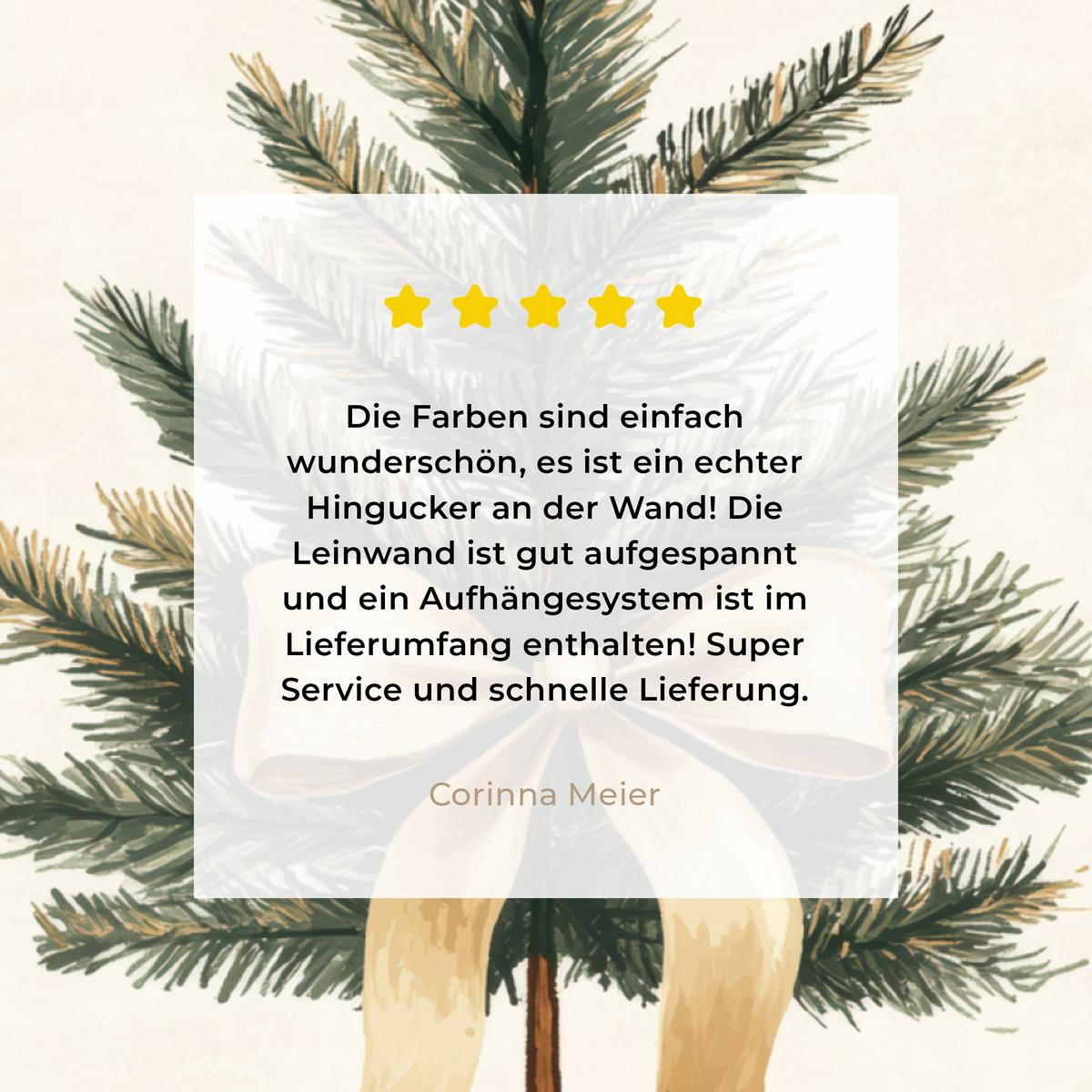 LEINWANDBILD Weihnachtsbaum - Weihnachten - Frohe Weihnachten - Beige Deko Groß 90x90 cm - Sandfarben, Textil (90/90cm) - MuchoWow