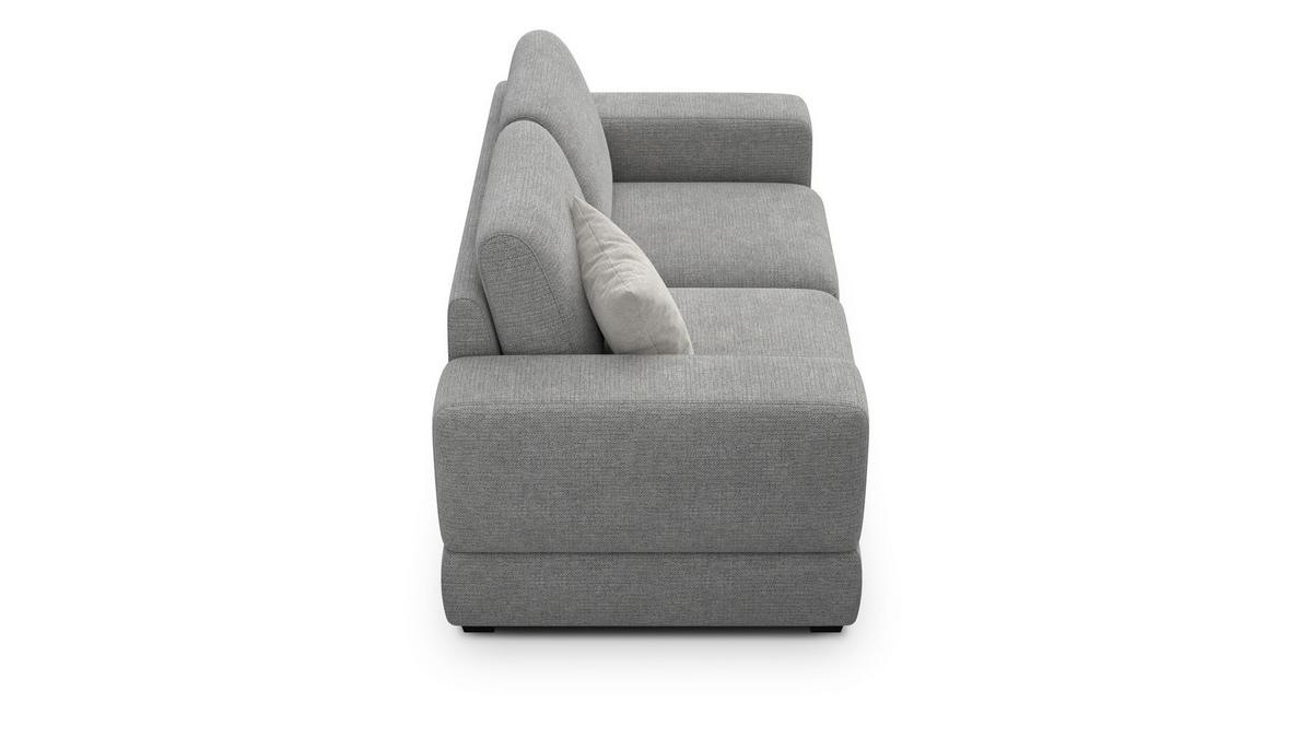 SOFA OTTO 2-Sitzer, grau - Schwarz/Grau, Holz/Textil (171/89/98cm) - Wozimo