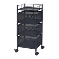 ROLLWAGEN Sunndal - Schwarz, Metall (27/64.5/27cm) - [en.casa]