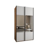 SCHWEBETÜRENSCHRANK 245,5/130/64 2-türig - Schwarz/Weiß, Holz/Metall (130/245/64cm) - Abiks Möbel