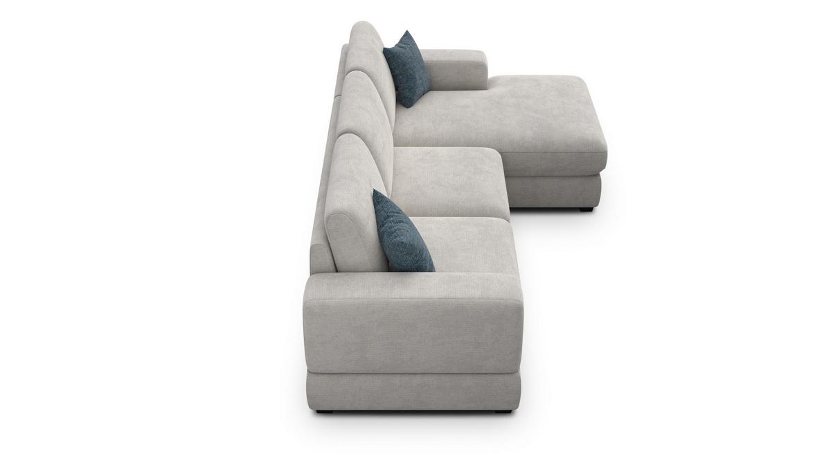 ECKSOFA OTTO 4-Sitzer, creme - Creme/Schwarz, Holz/Textil (279/159cm) - Wozimo