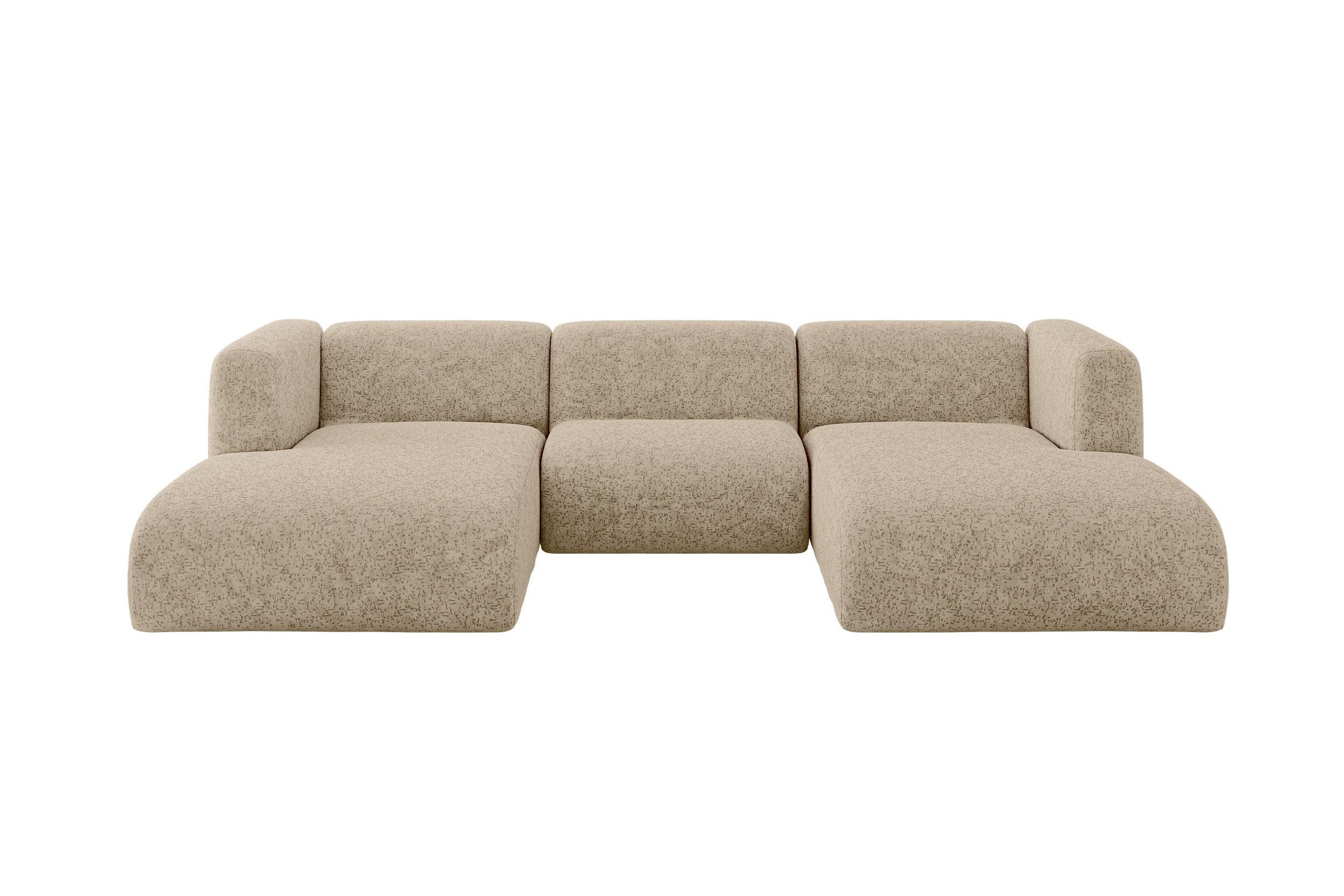 WOHNLANDSCHAFT MIRA-U1 317x179x70 Braun Velours - Schwarz/Braun, Holzwerkstoff/Kunststoff (317/70/179cm) - ALTDECOR