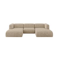 WOHNLANDSCHAFT MIRA-U1 317x179x70 Braun Velours - Schwarz/Braun, Holzwerkstoff/Kunststoff (317/70/179cm) - ALTDECOR