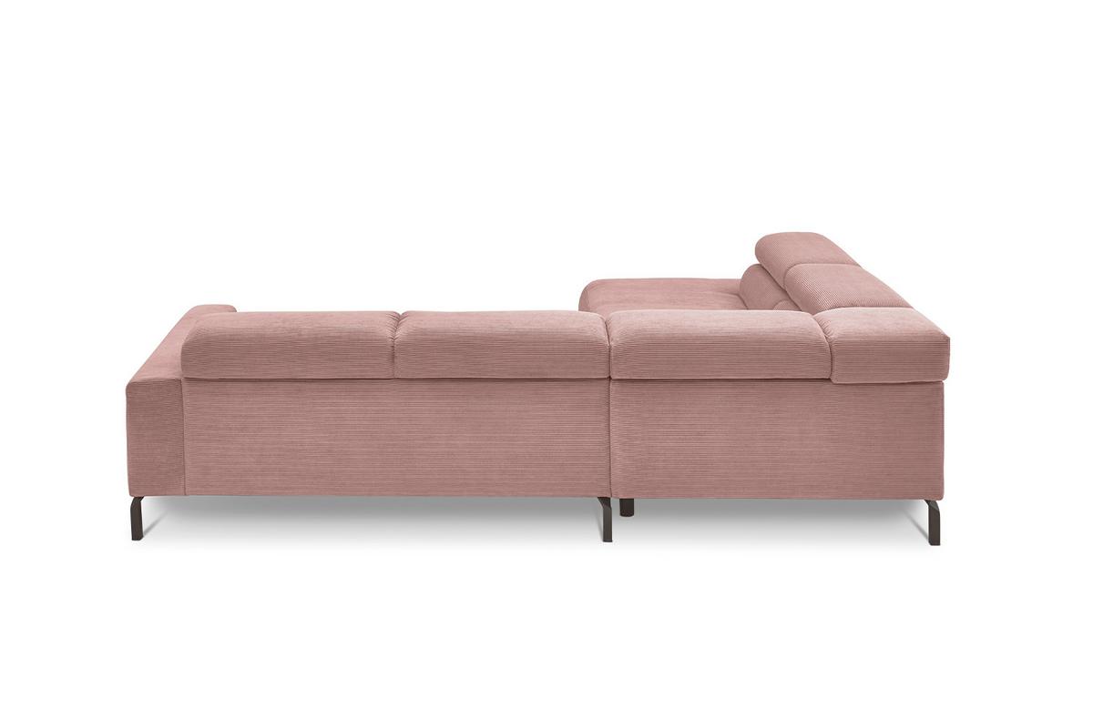 ECKSOFA DELIA Pink Cord - Schwarz/Rosa, Textil/Metall (276/219cm) - KAWOLA