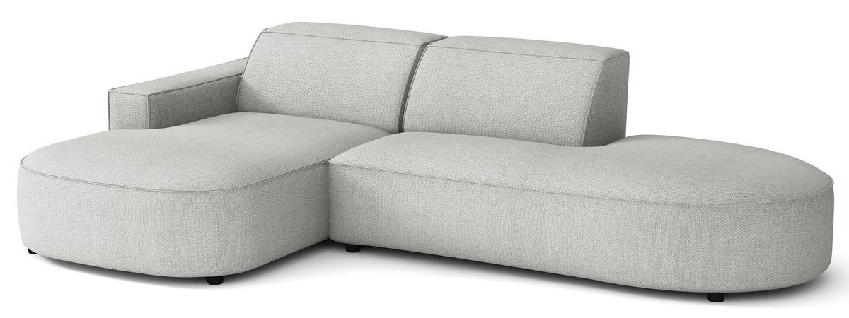 ECKSOFA Sallmo L-Form, 3-Sitzer, links 276 cm - Hellgrau/Schwarz, Kunststoff/Textil (276/166cm) - Selsey