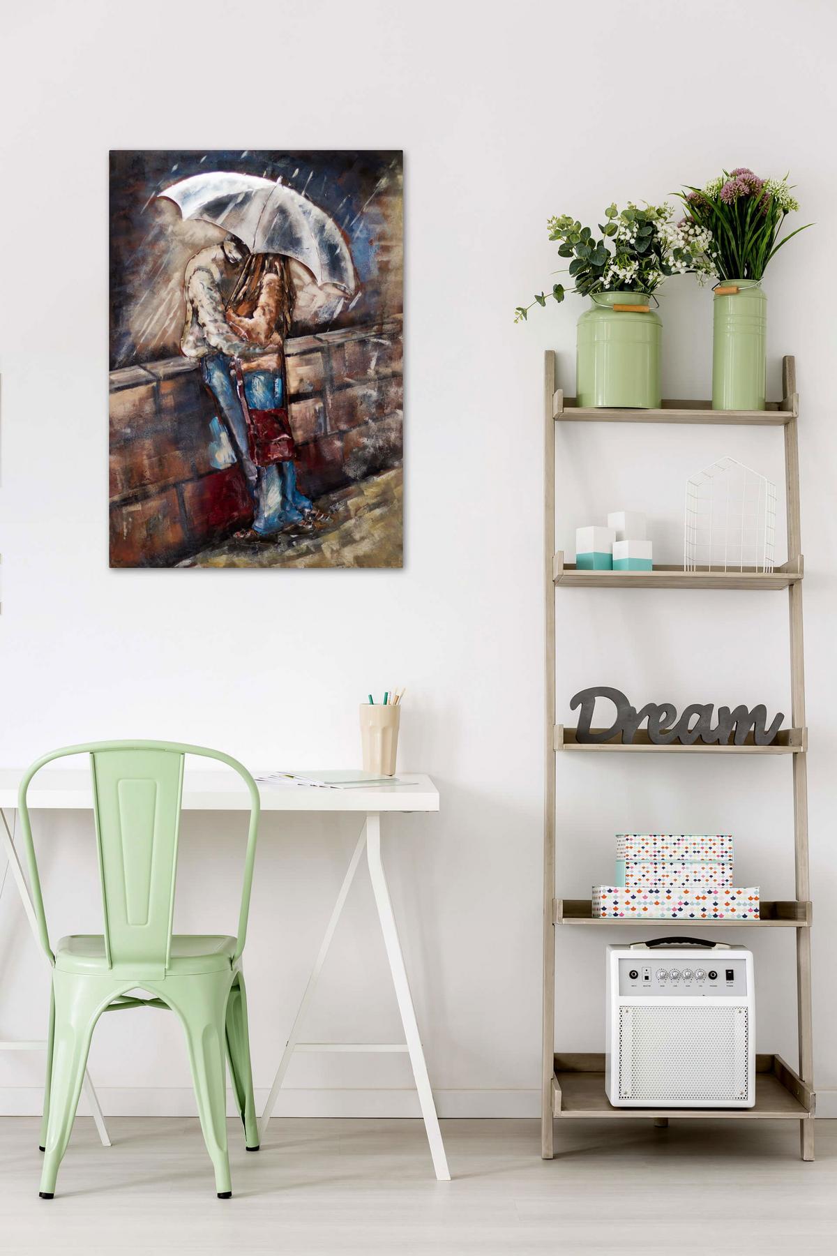 METALLBILD Blau 70/100 cm - Blau/Braun, Metall (5.9/100cm) - KUNSTLOFT