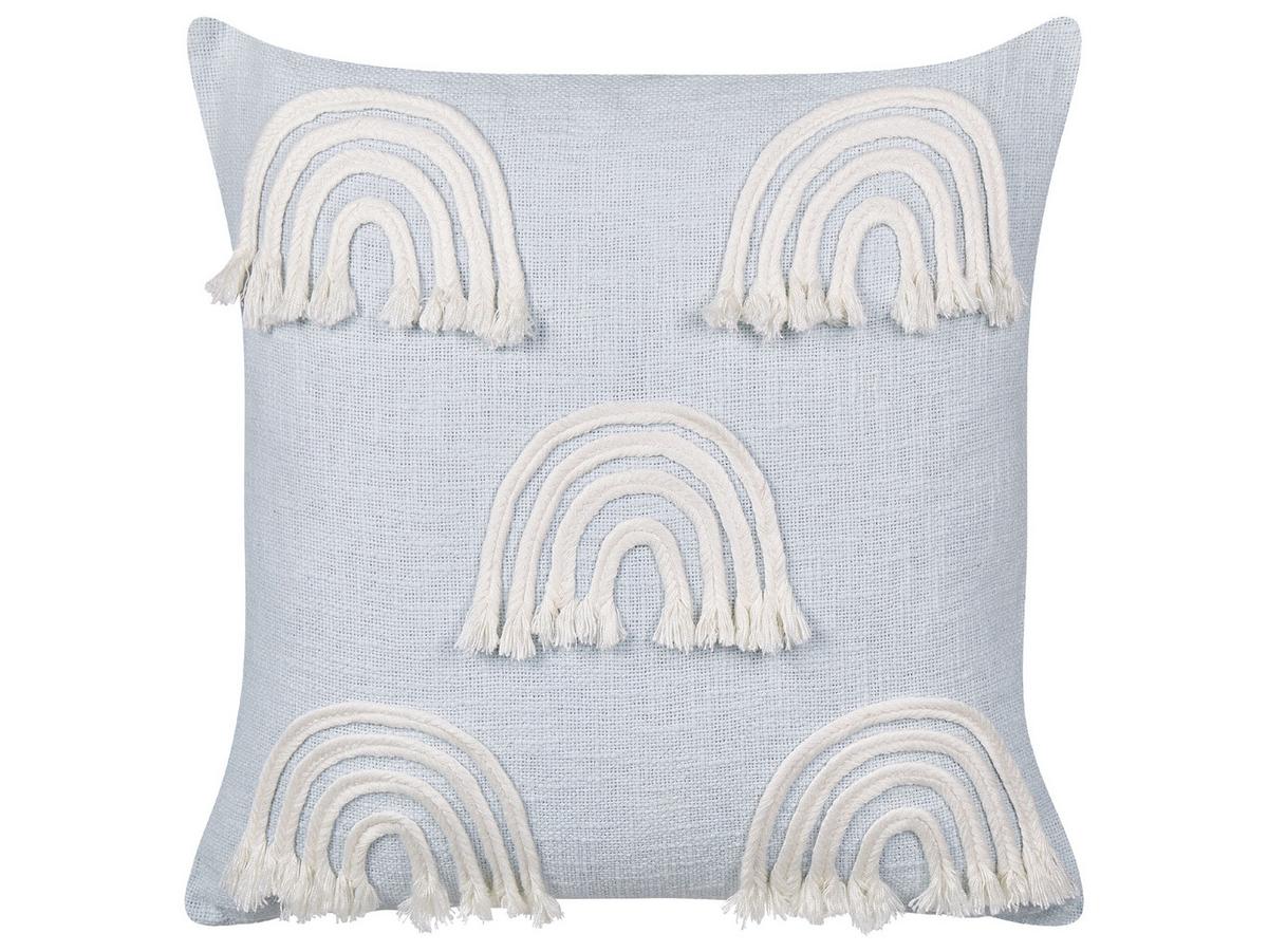DEKOKISSEN 2er-Set Hellblau 45/45 cm Leea - Blau/Weiß, Naturmaterialien (45/45cm) - Beliani