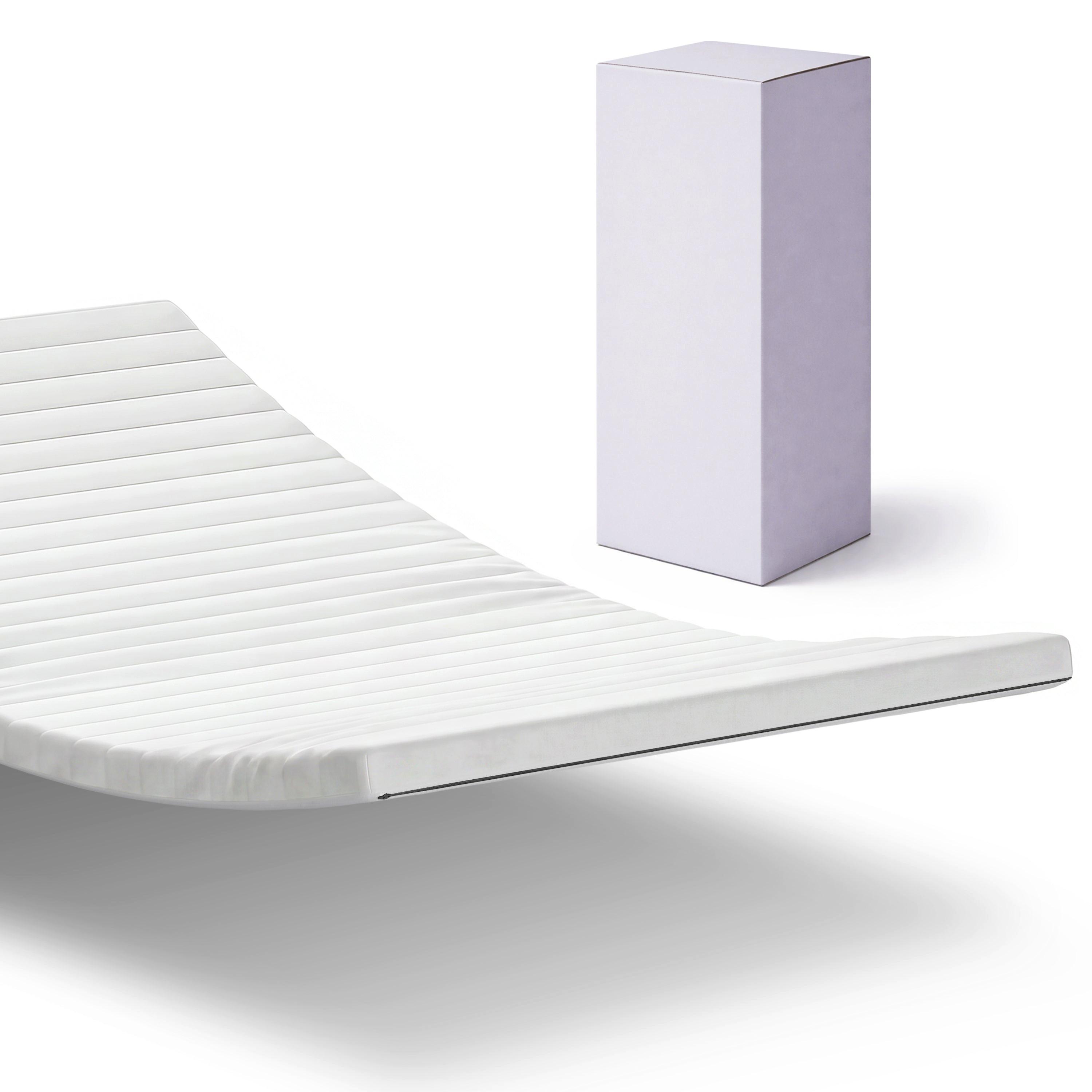 KALTSCHAUM-TOPPER 100x190 - ergonomisch - 5 cm hoch - Weiß, Textil (100/190cm) - Mister Sandman