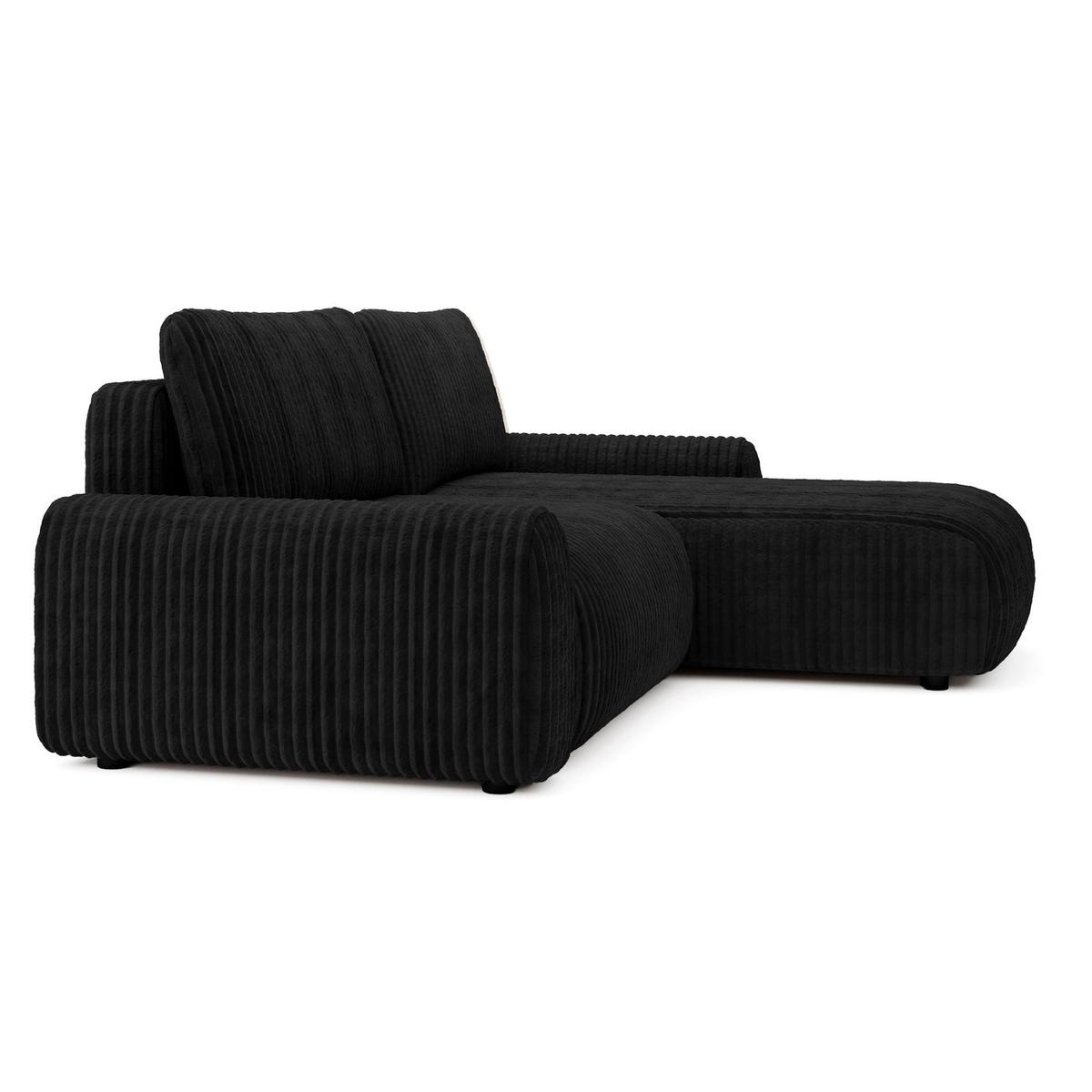 ECKSOFA Lelu Schwarz beidseitig - Schwarz, Kunststoff/Textil (245/165cm) - Selsey