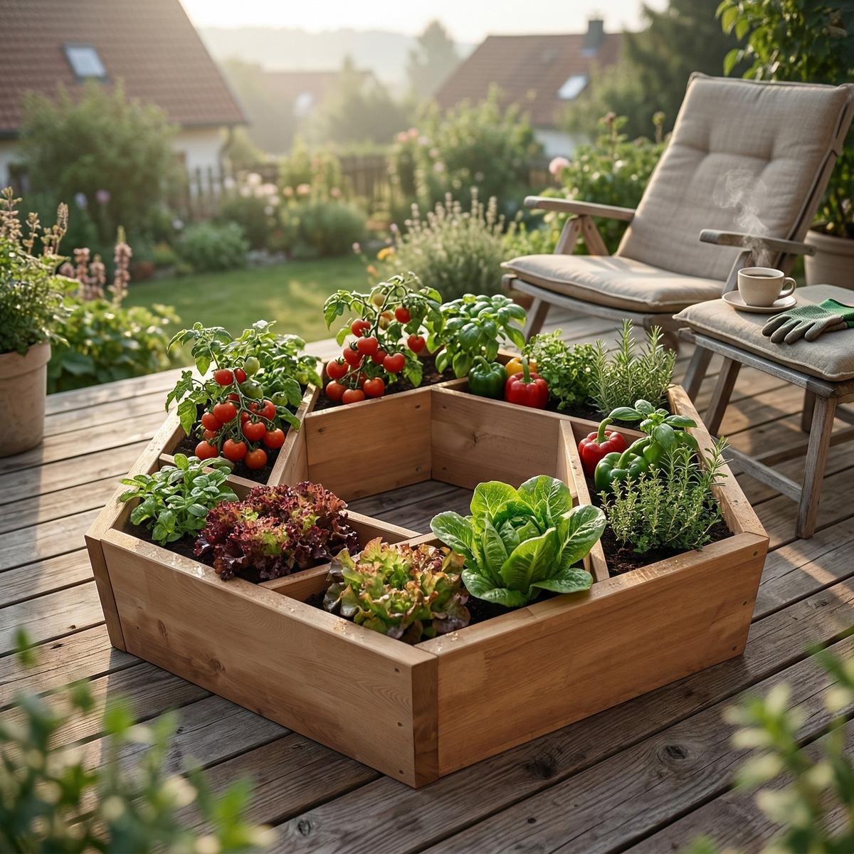 PFLANZBEET Hexy1 - Braun, Holz (100/80/100cm) - needs&wants