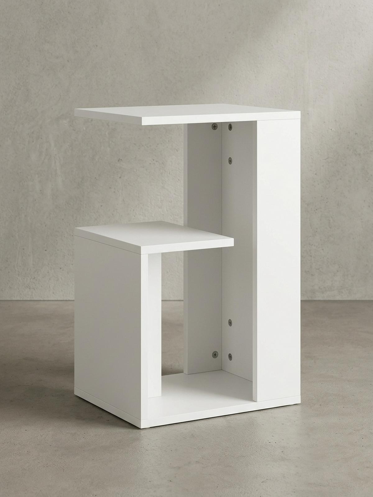 BEISTELLTISCH Holz 3 Ablagen Melaminbeschichtung BRENTA, Weiß 35x30x61 cm - Weiß, Holz (30/35/61cm) - KADIMA DESIGN