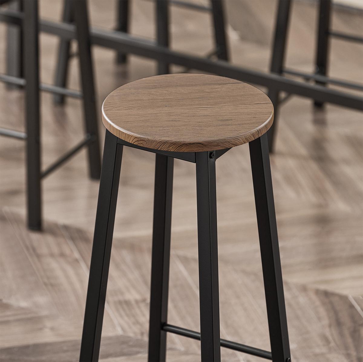 BARTISCH + 4 x BARHOCKER - Schwarz, Holzwerkstoff (120/100/40cm) - SoBuy