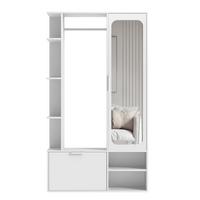GARDEROBE mit Spiegel ELIOR - Weiß, Holz (100/189.4/33cm) - Idohome