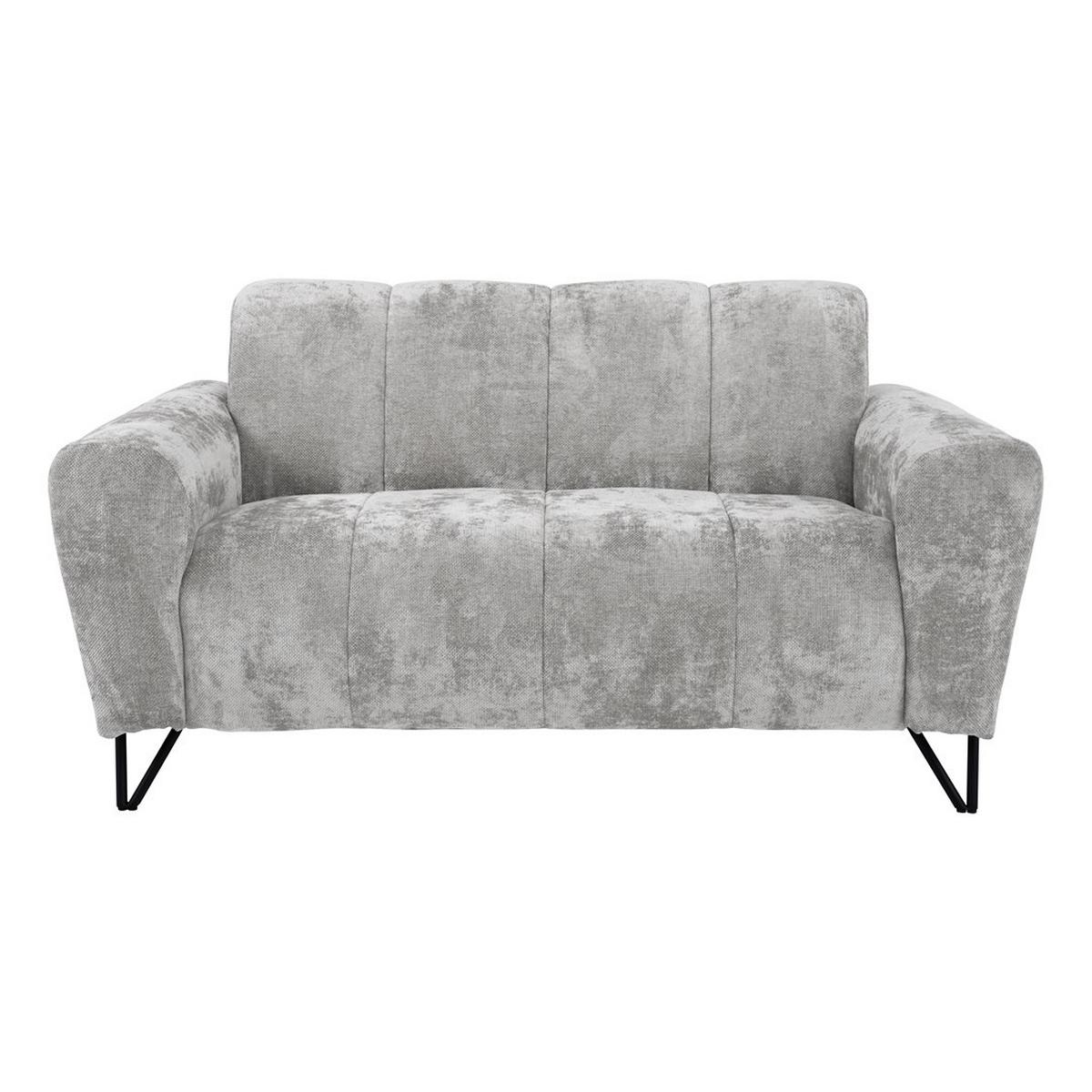 2-SITZER SOFA Volare hellgrau - Hellgrau/Schwarz, Textil/Metall (160/83/98cm) - Beautysofa