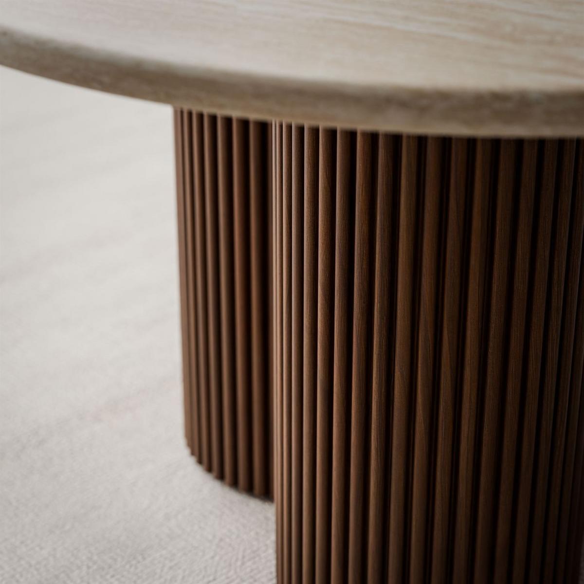 COUCHTISCH CANYON mit gerilltem Untergestell - Nussbaumfarben, Holzwerkstoff (80/80/46cm) - Lookway