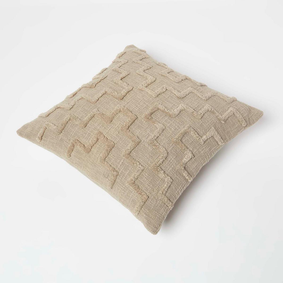 DEKOKISSEN Tufted beige 45/45 cm geometrisch - Beige, Textil (45/45cm) - Homescapes