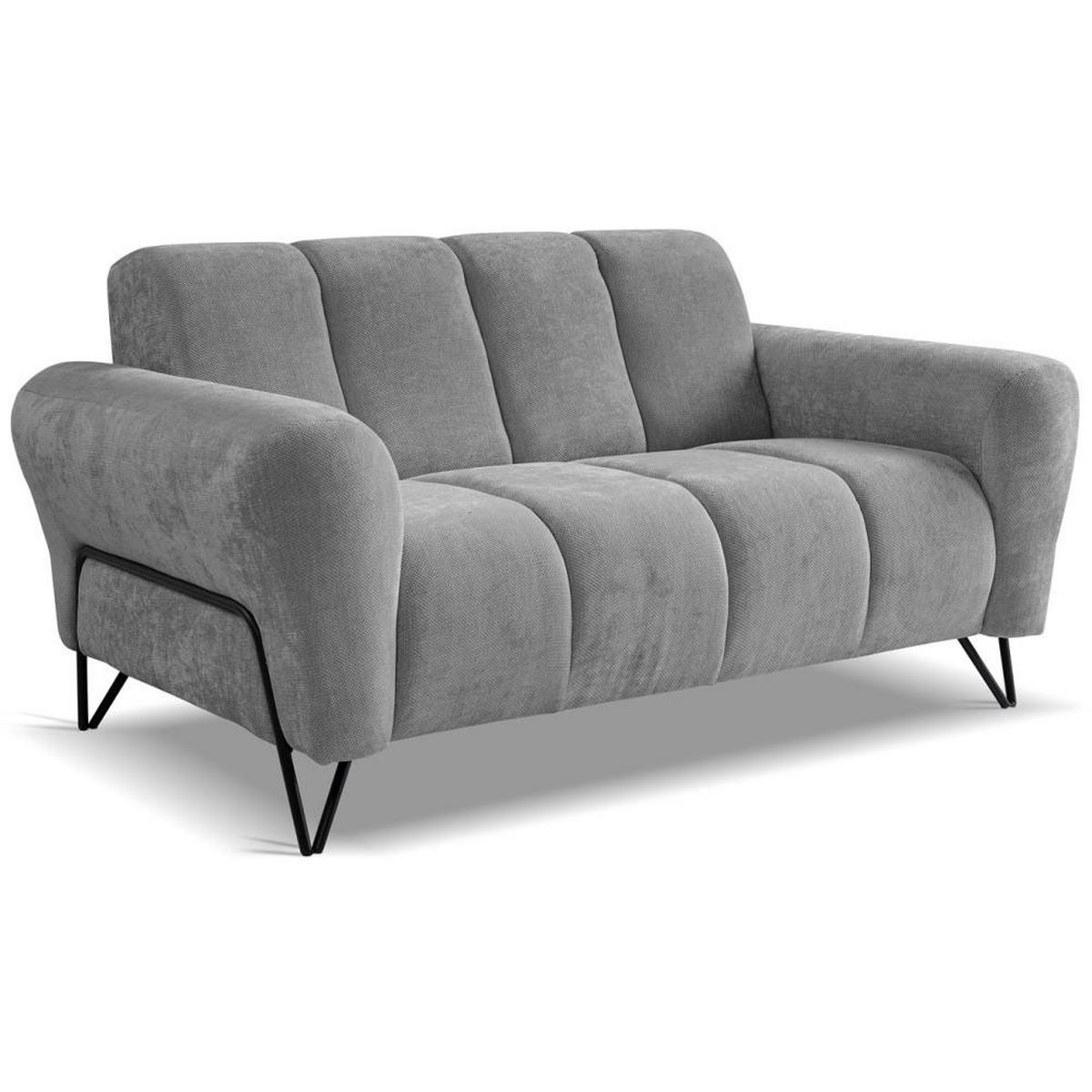 SITZGARNITUR Volare Sofas+Sessel, ohne Schlaffunktion, Grau - Schwarz/Grau, Textil/Metall (220/83/98cm) - Beautysofa