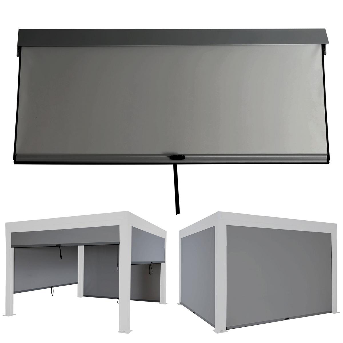 SEITENWAND FÜR PERGOLA Anthrazit - Anthrazit, Textil (375/205/1cm) - MCW