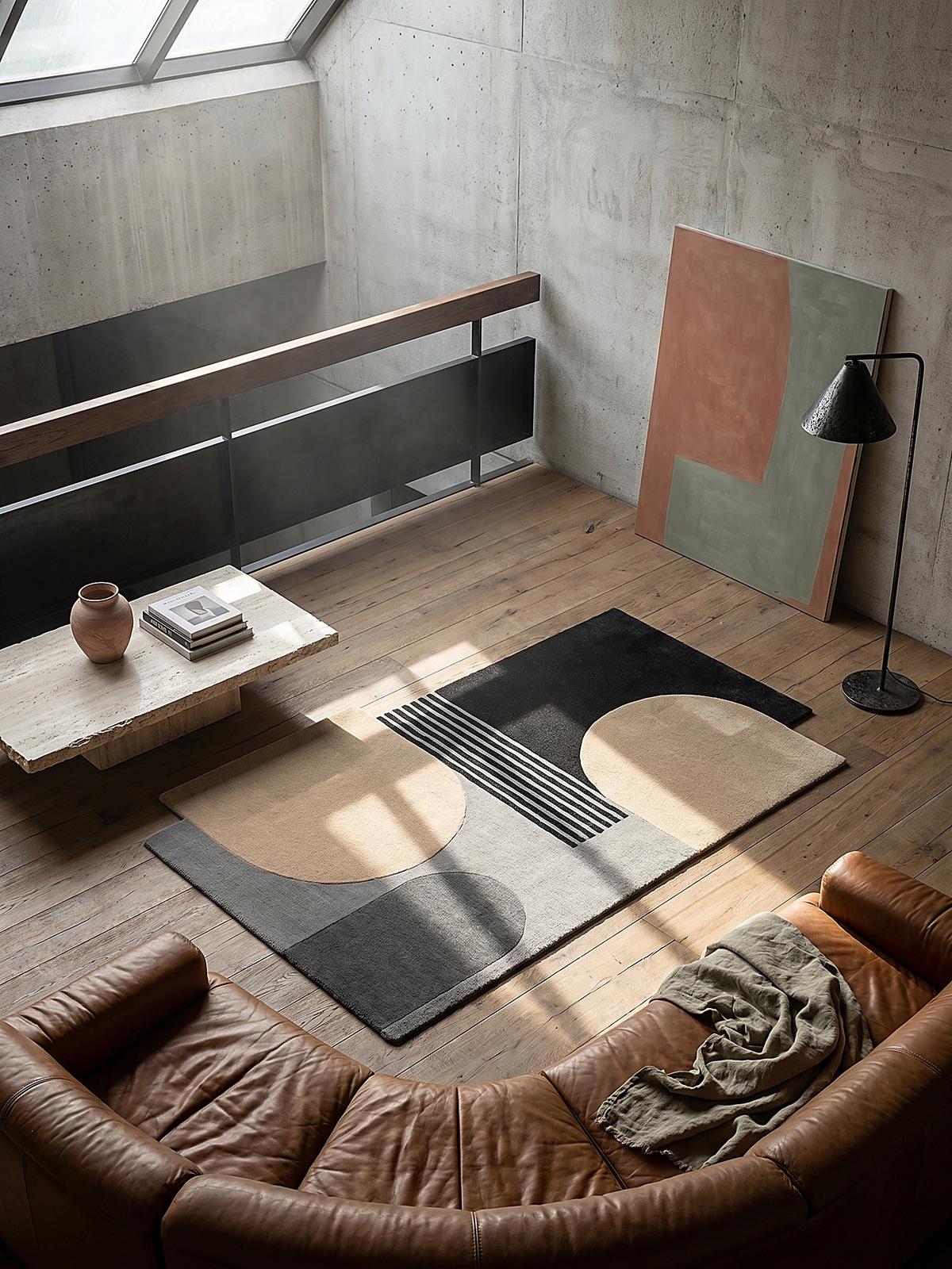 WOLLTEPPICH HALLEIN, abstrakt, aus Wolle, Grau, 120 x 180 cm - Grau, Textil (180/120cm) - KADIMA DESIGN
