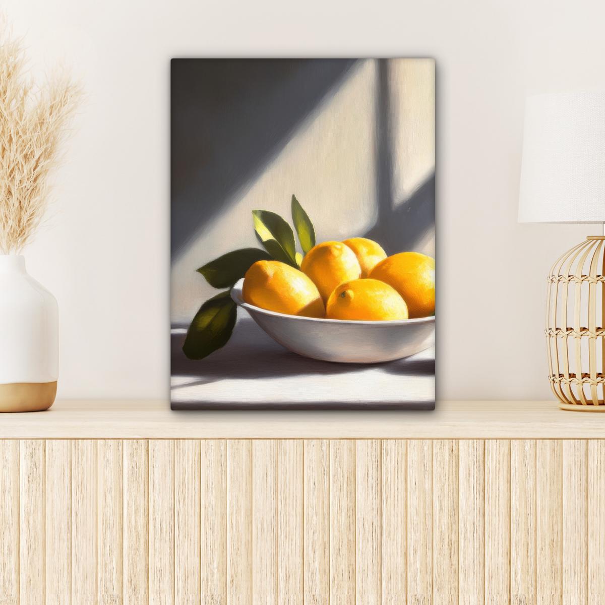 LEINWANDBILD Zitronen - Stilleben - Gelb Room Decor 30x40 cm - Gelb, Textil (30/40cm) - MuchoWow