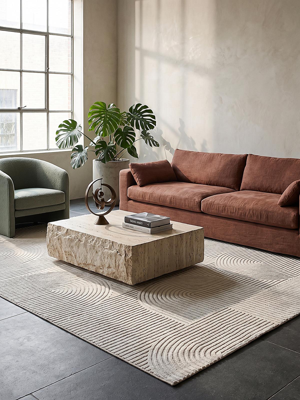 TEPPICH Kurzflor ERESMA Geometrisch Polyester Creme 200 x 290 cm - Creme, Textil (200/290cm) - KADIMA DESIGN