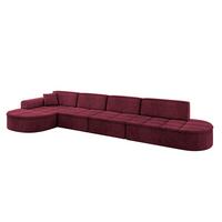 ECKSOFA Ottomane Links TARO-L3 - 413x171x79,5 cm Bordeauxrot - Bordeaux, Holzwerkstoff/Textil (413/171cm) - ALTDECOR