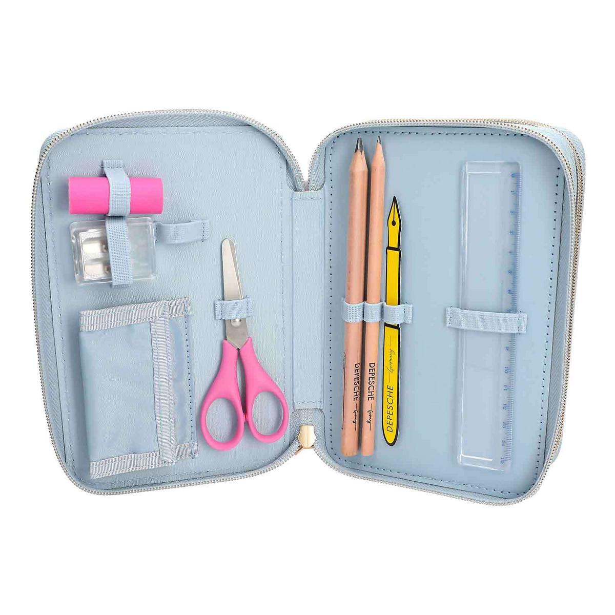 SCHUL-SET TROLLEY FESTIVAL FUN TOPModel hellblau - Hellblau, Textil (2/2cm) - Depesche Germany